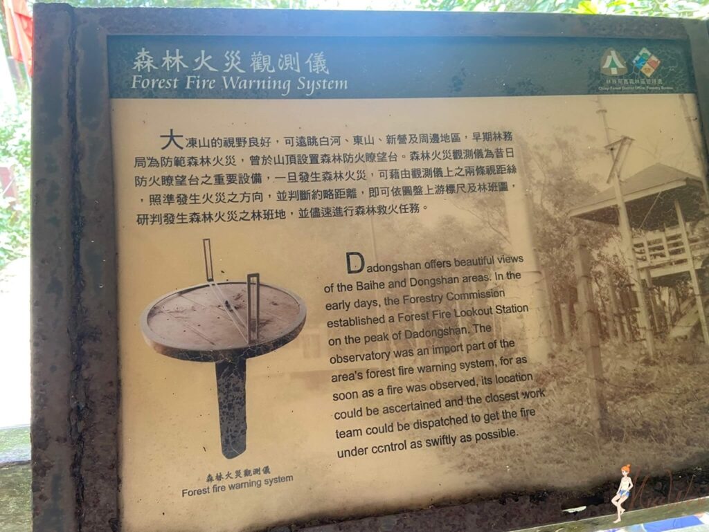台南大凍山三角點的森林火災觀測儀